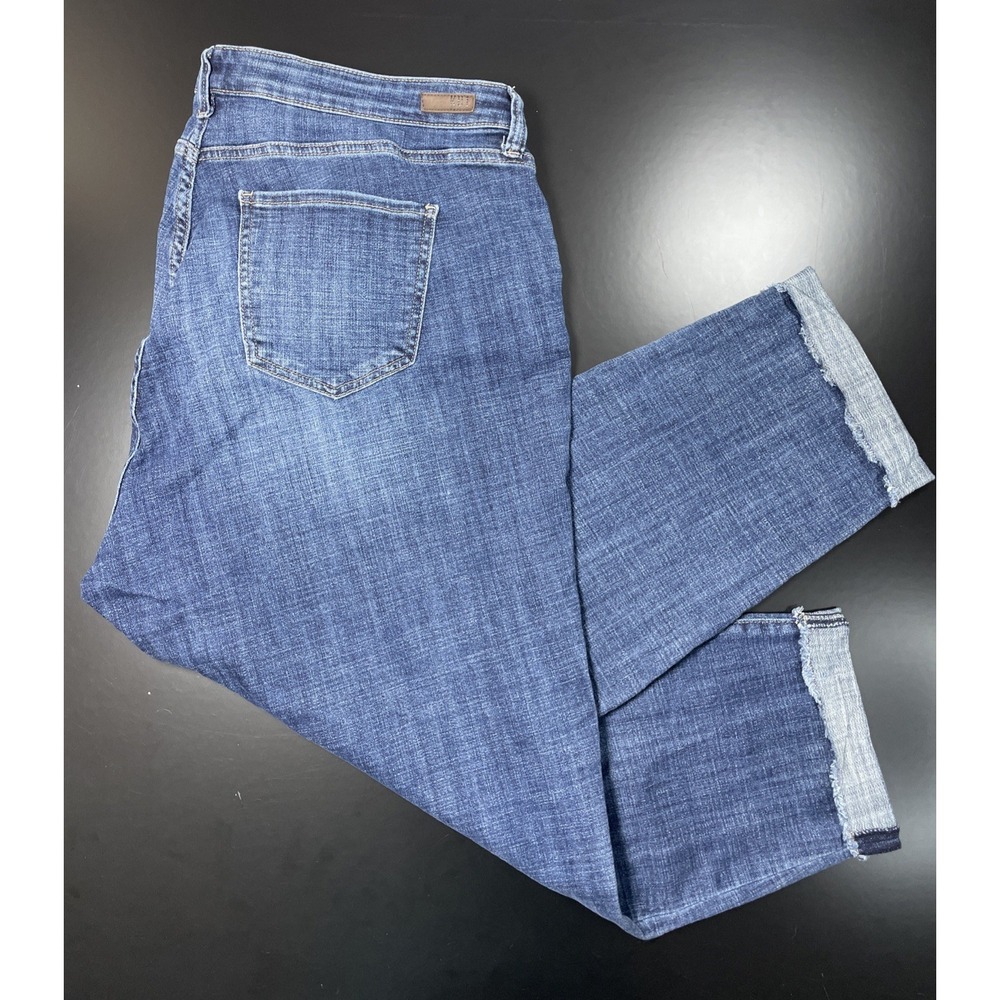 KUT From The Kloth Ankle Straight Hem Jeans Womens 24W Blue Stretch Cuffed Hem